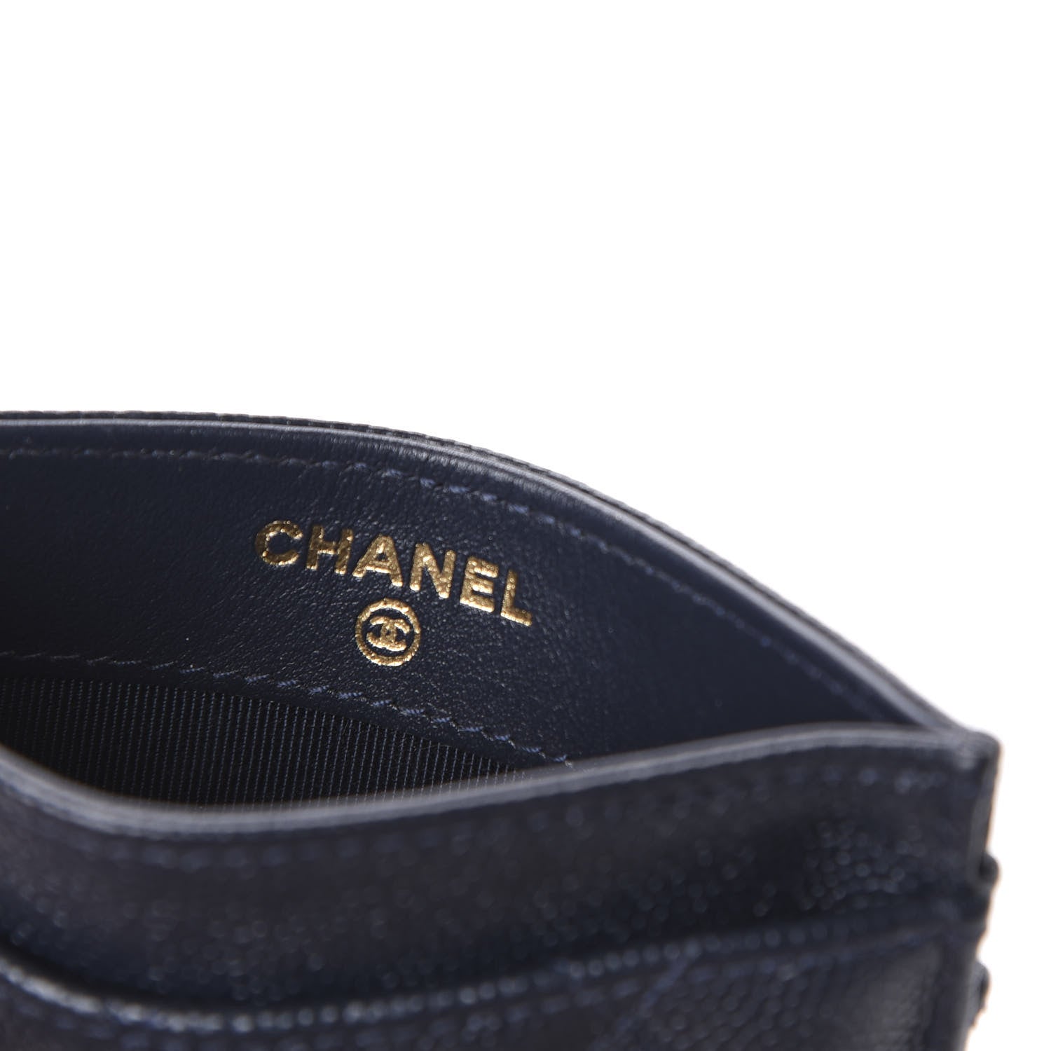Chanel Caviar Quilted Card Holder Navy 6 of 10