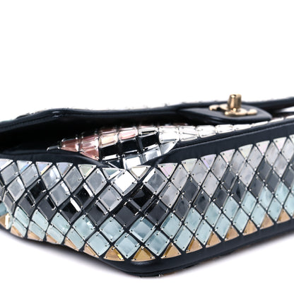 Chanel Lambskin Mosaic Medium Flap Black Gold Light Blue 10 of 11
