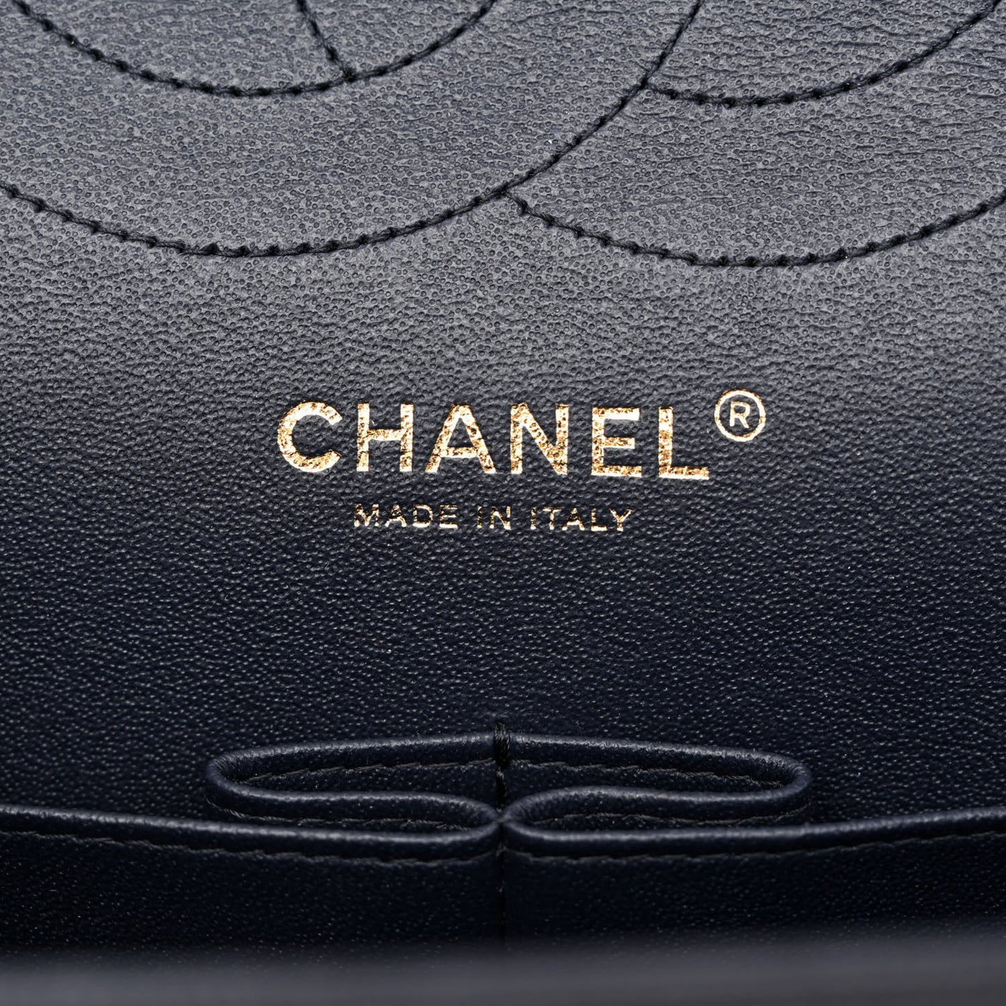 Caviar Quilted Jumbo Double Flap Navy Blue