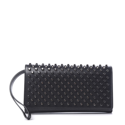 Christian Louboutin Calfskin Macaron Spiked Flap Wallet Black 1 of 8