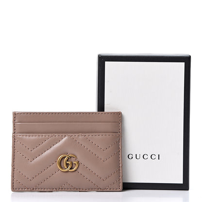 Gucci Calfskin Matelasse GG Marmont Card Holder Porcelain Rose 8 of 8