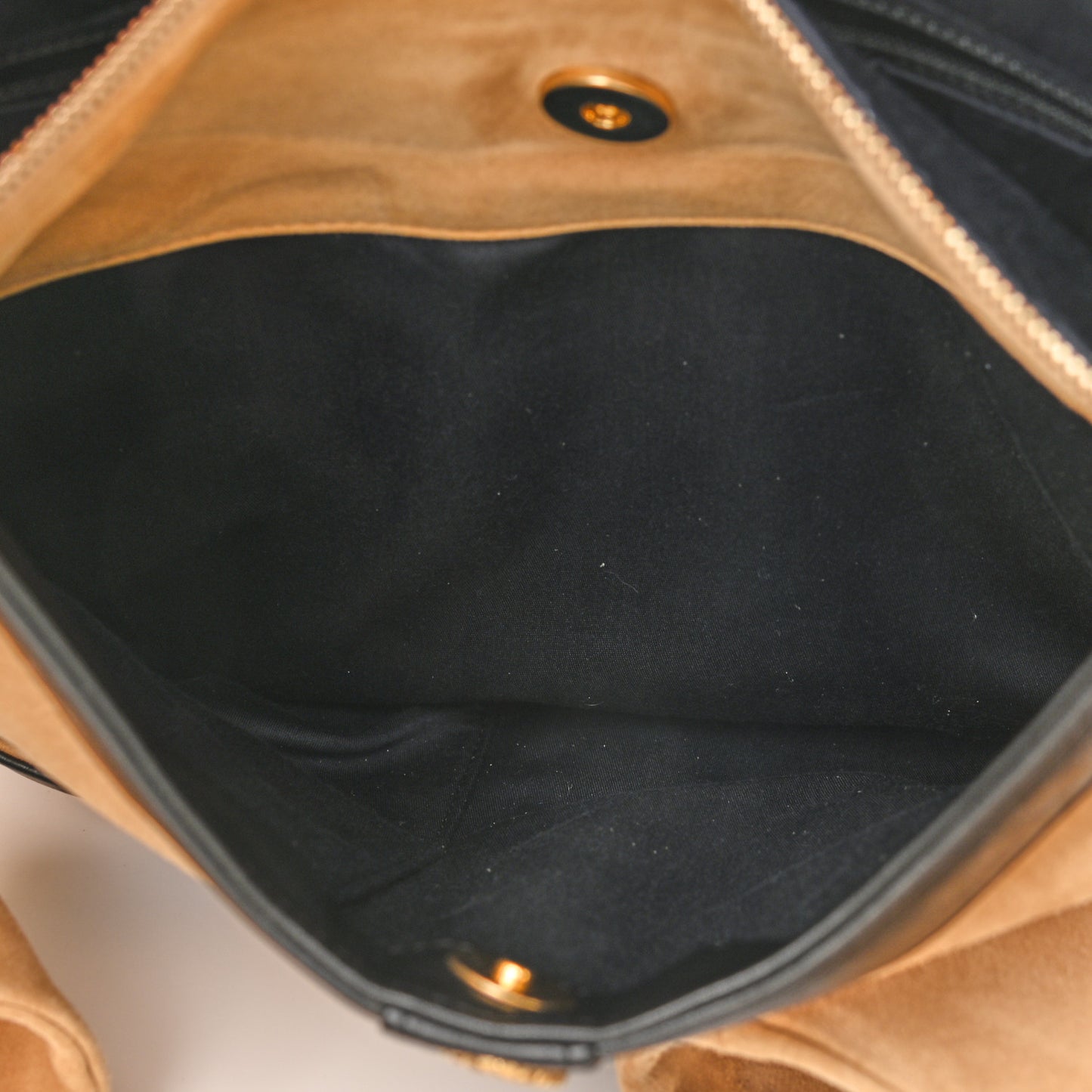 Suede Lambskin Small Girl Bag Beige Black
