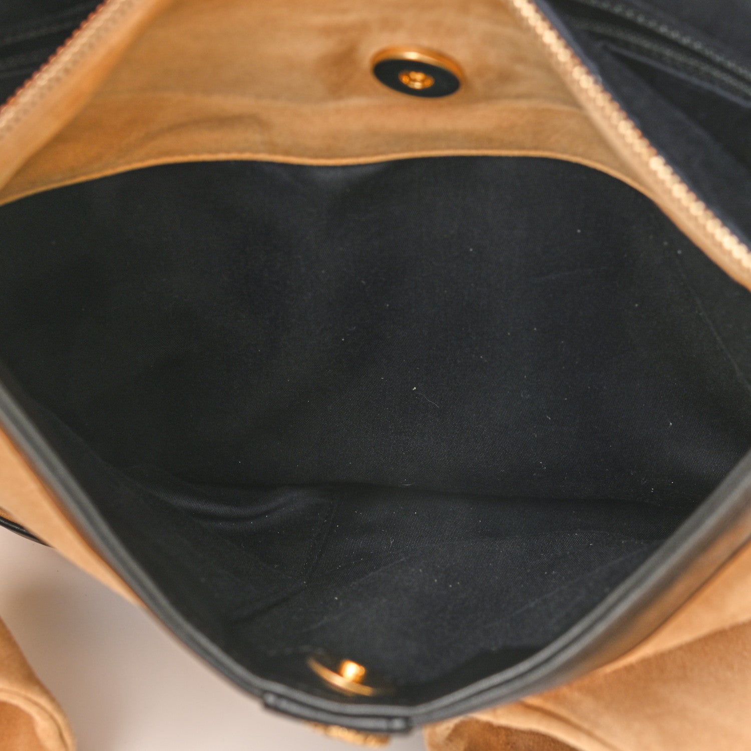 Chanel Suede Lambskin Small Girl Bag Beige Black 6 of 11