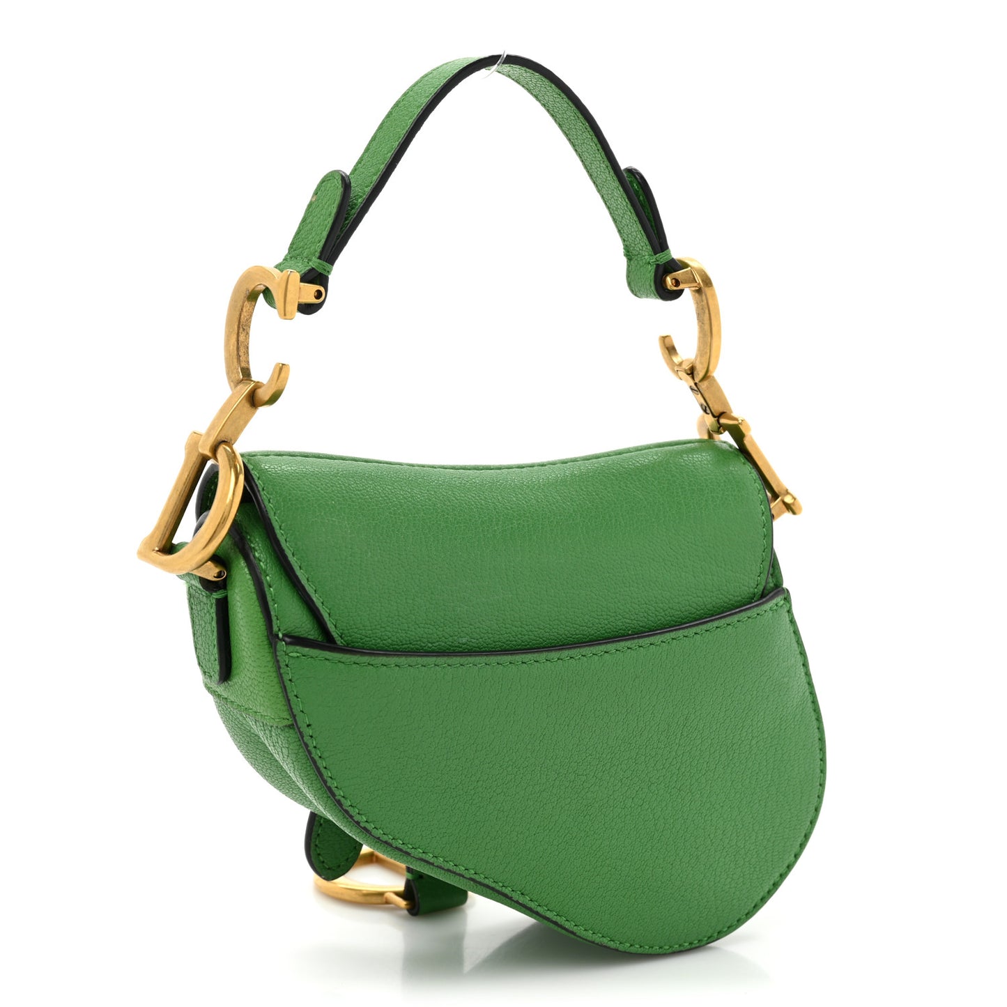 Goatskin Micro Saddle Bag Green