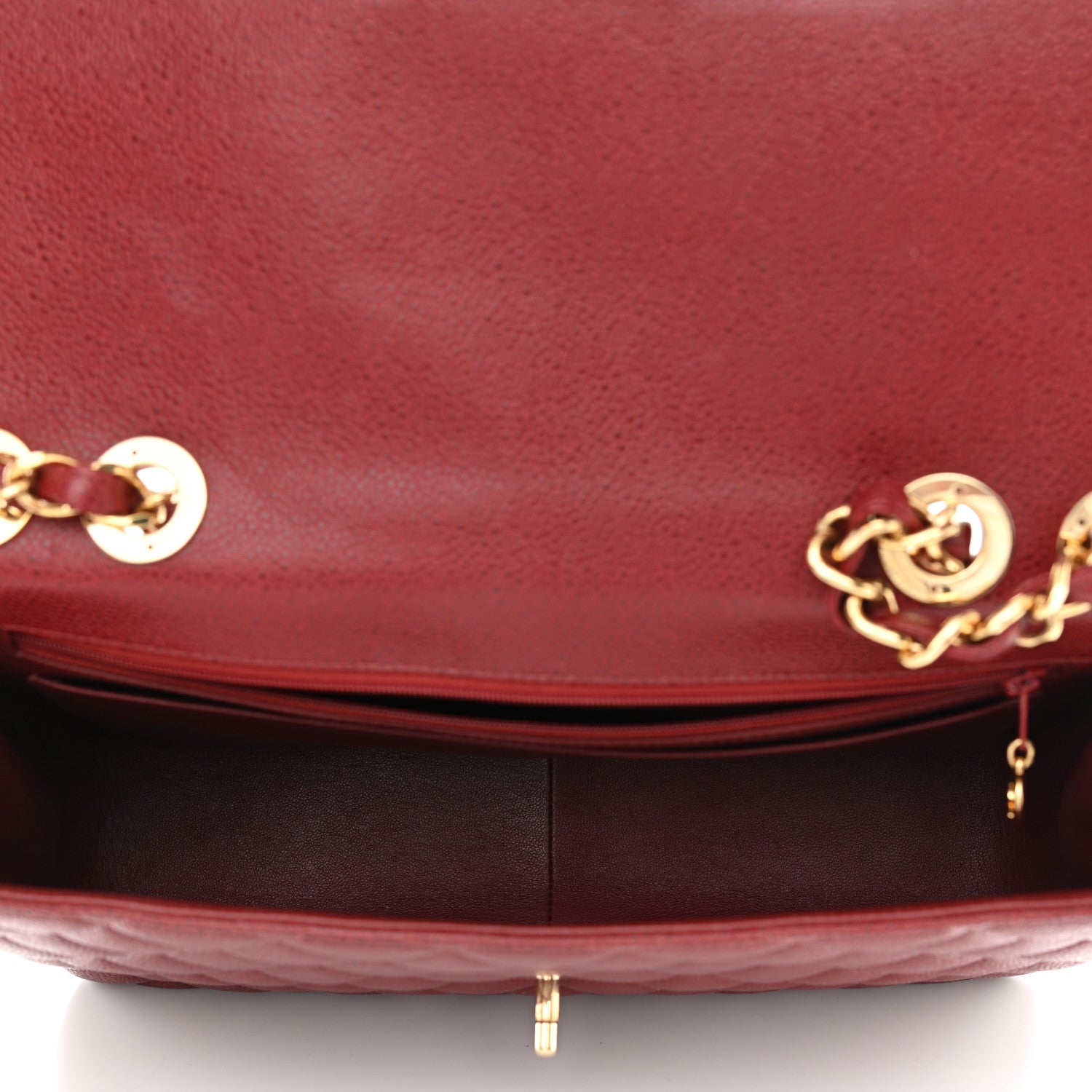Chanel Caviar Quilted Jumbo Single Flap Bordeaux 5 of 11
