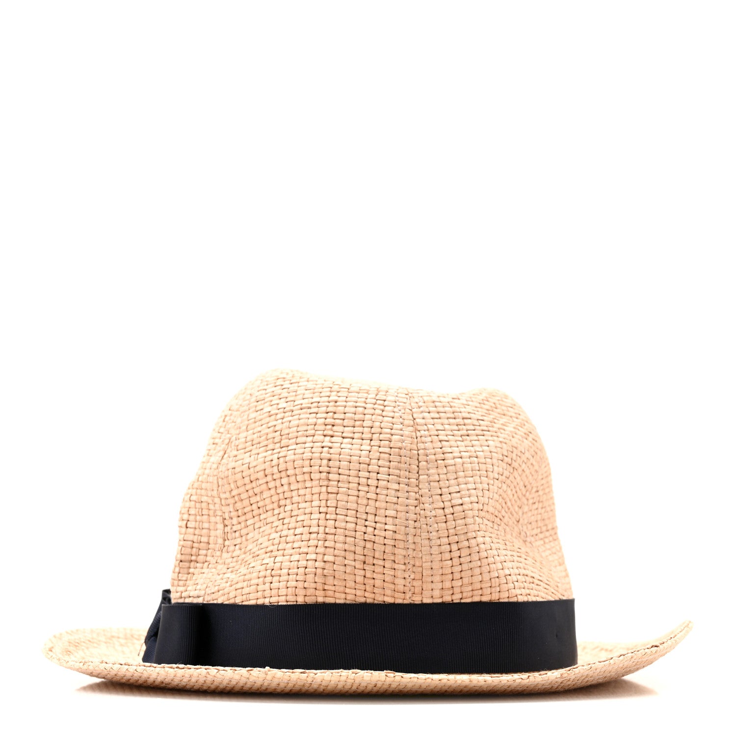 Gucci Straw Grosgrain Wide Brim Hat L Black 3 of 11