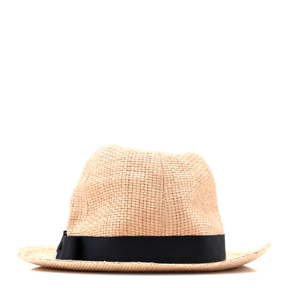 Gucci Straw Grosgrain Wide Brim Hat L Black 3 of 11