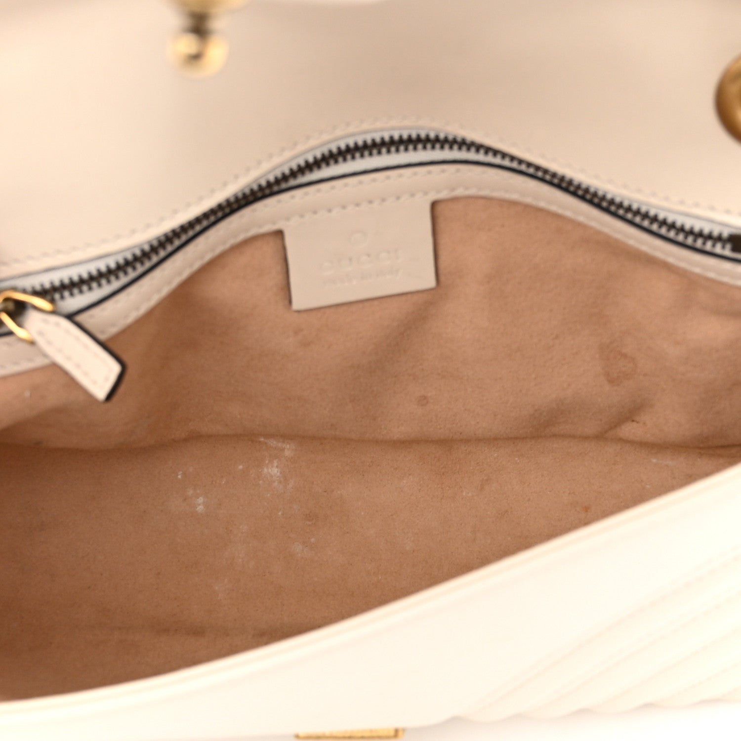 Gucci Calfskin Matelasse Small GG Marmont Shoulder Bag White 5 of 11