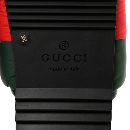 Gucci Nylon Web Womens Slide Sandals 36 Black Green Red 8 of 9