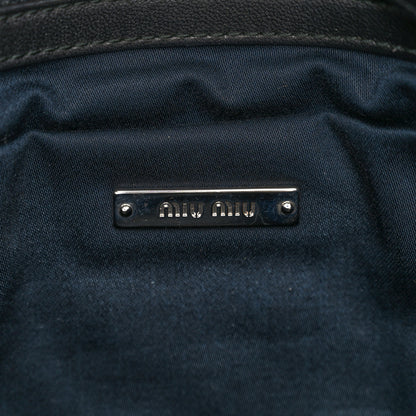 Miu Miu Nappa Matelasse Crystal Flap Clutch Black 6 of 12