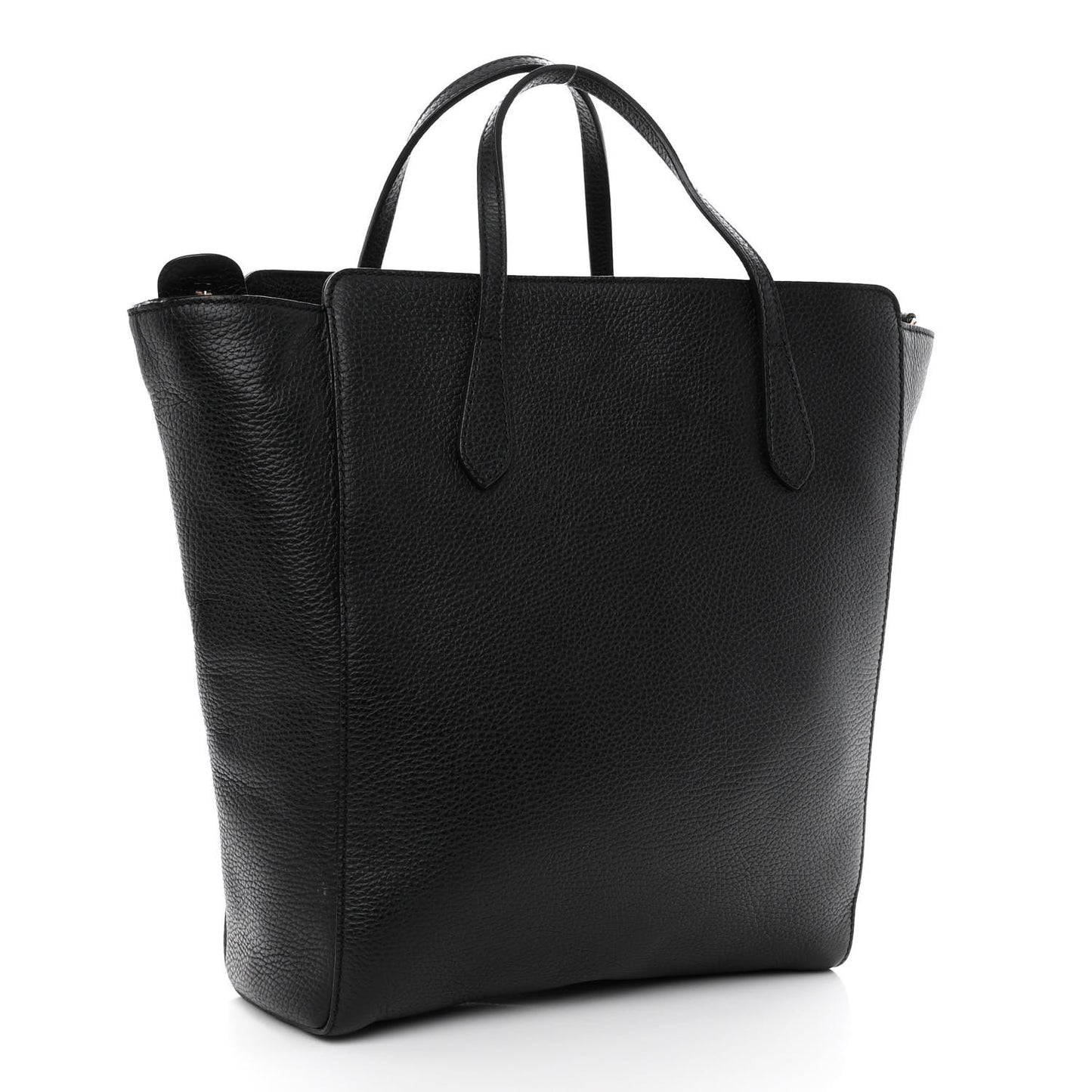 Dollar Calfskin Medium Swing Top Handle Bag Black