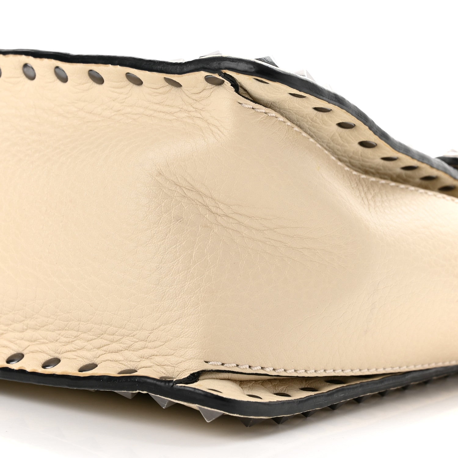 Valentino Garavani Grained Calfskin Rockstud Top Handle Flap Shoulder Bag Light Ivory 9 of 11