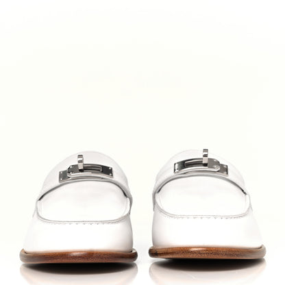 Hermes Calfskin Womens Destin Loafer 37 White 2 of 9