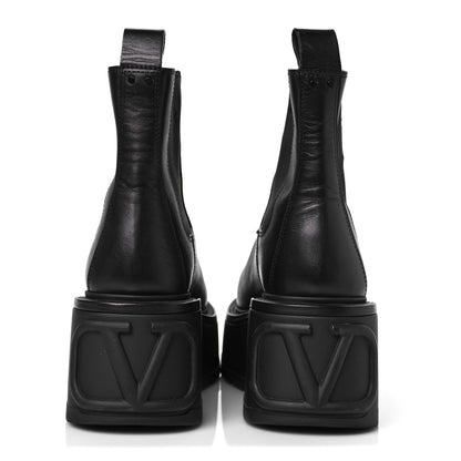 Valentino Garavani Calfskin VLOGO Uniqueform Chelsea 55/85mm Flatform Ankle Boots 41 Black 5 of 9