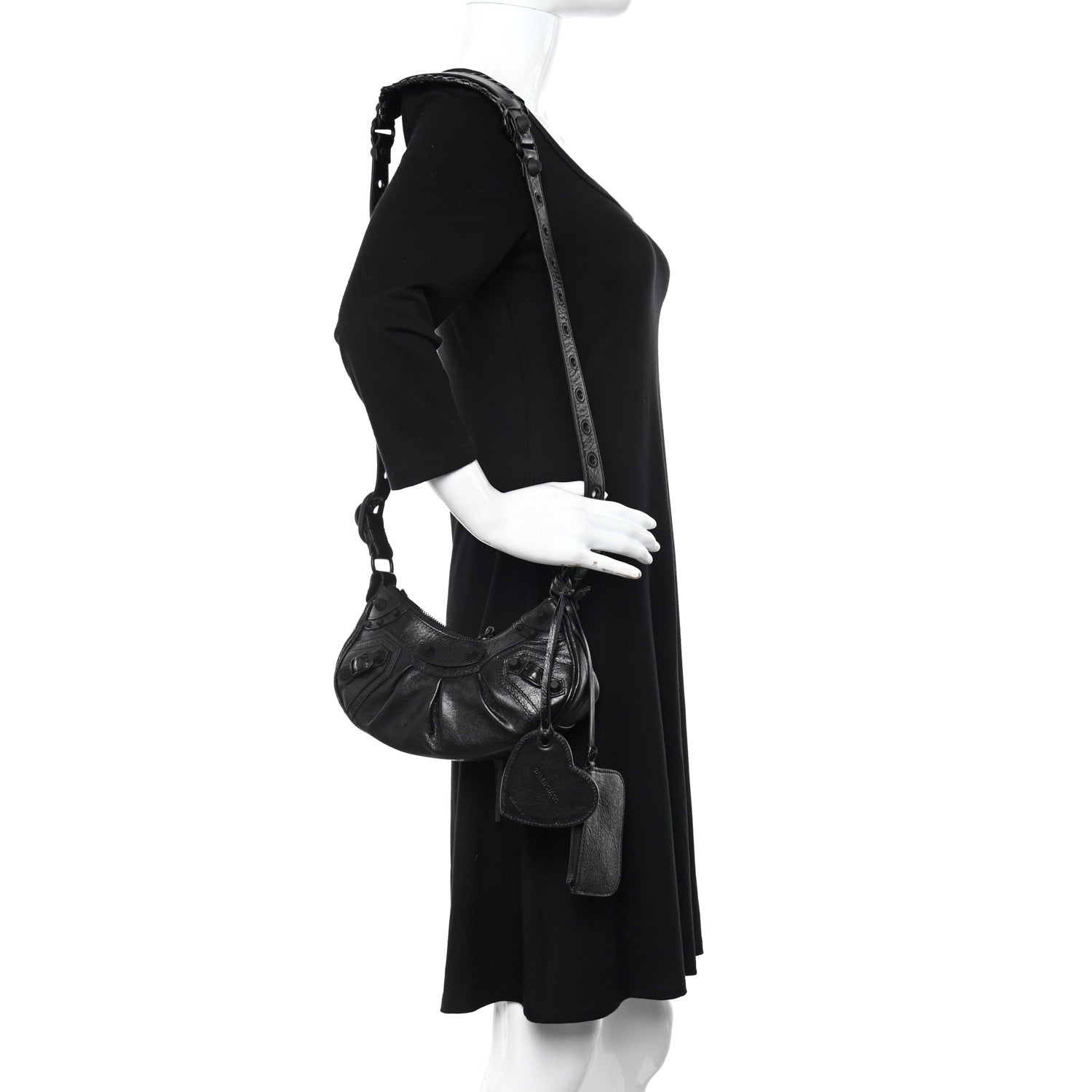 Balenciaga Agneau Arena Monochrome Le Cagole Shoulder Bag XS Black 2 of 11