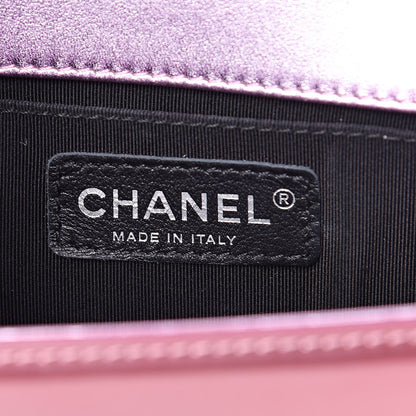 Chanel Metallic Patent Calfskin Quilted Small Boy Flap Pink 6 of 12