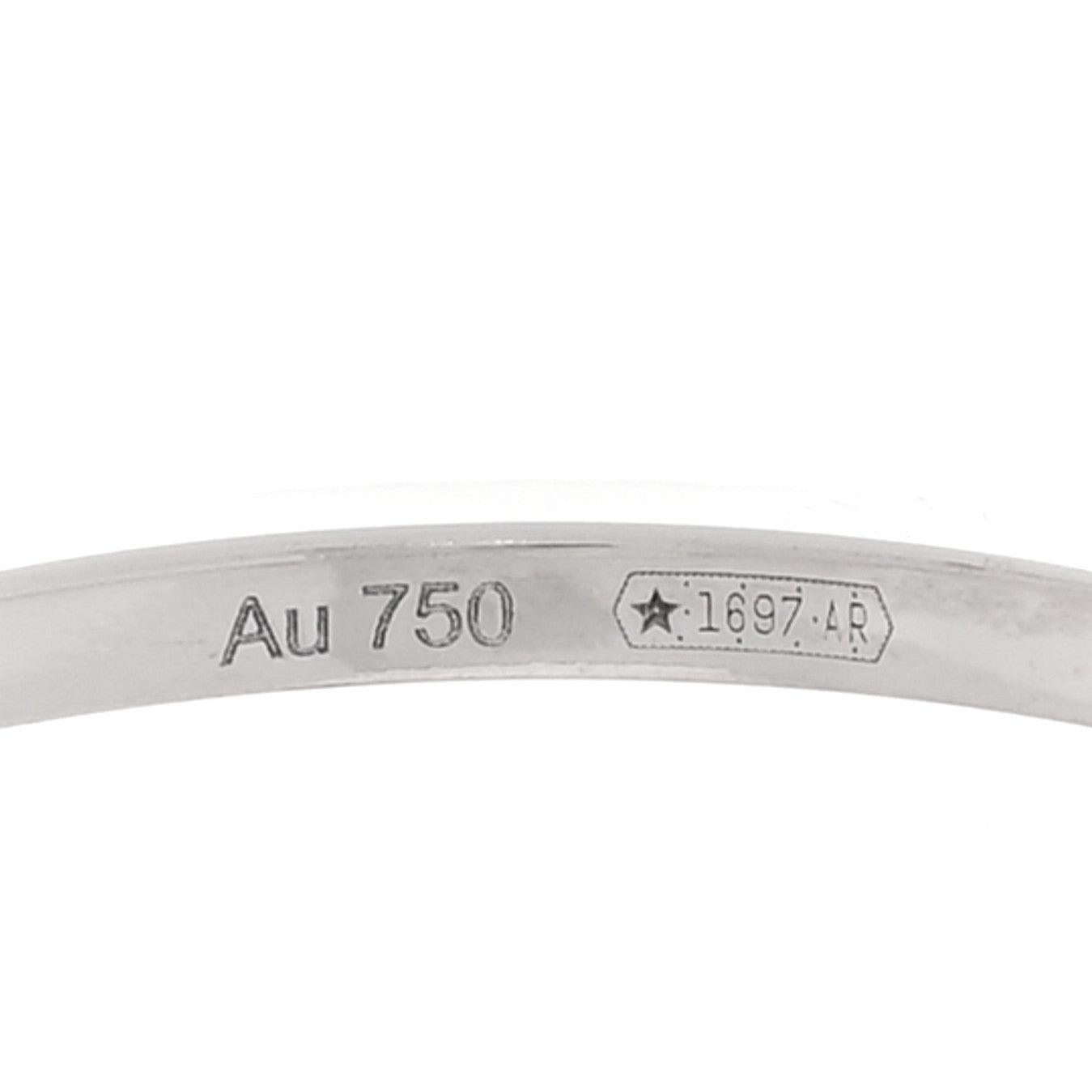 18K White Gold Running G Charm Ring 51 5.75