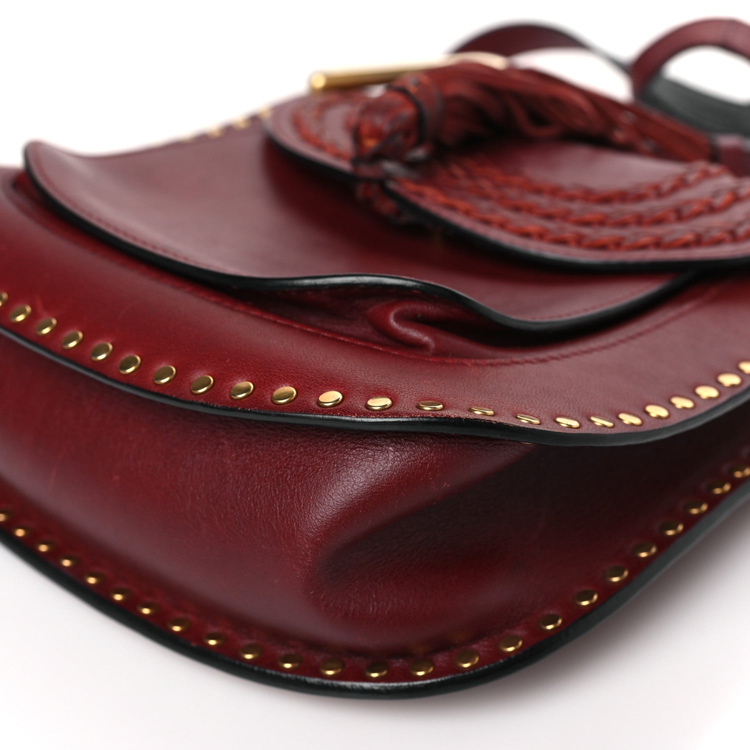 Chloe Calfskin Braided Small Hudson Shoulder Bag Sienna Red 9 of 15