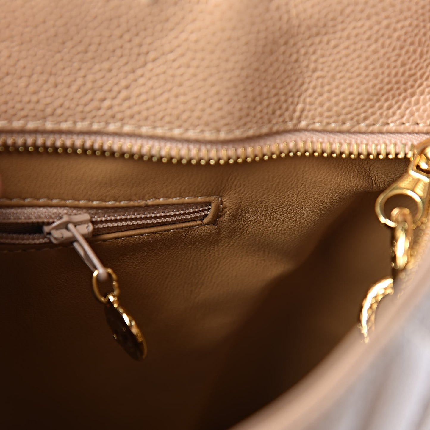 Caviar Quilted Medallion Tote Beige