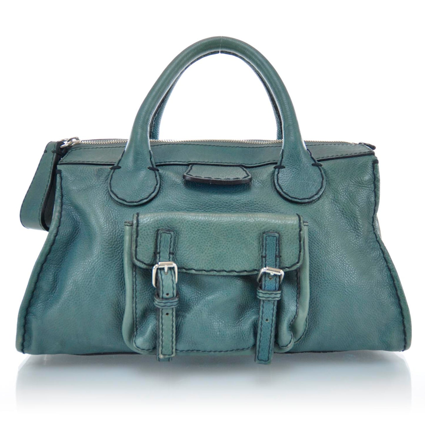 Leather Edith Satchel Green