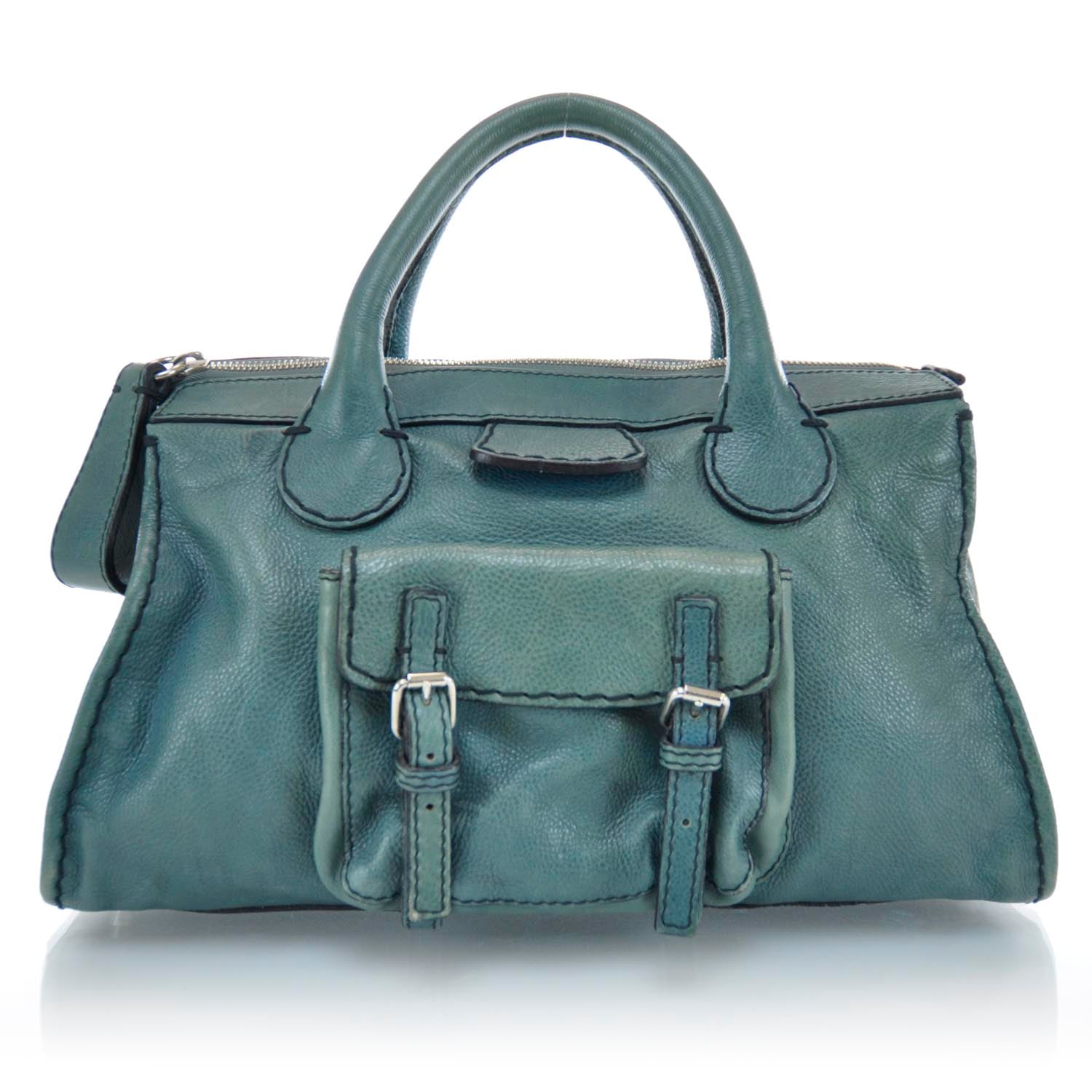 Chloe Leather Edith Satchel Green 1 of 9