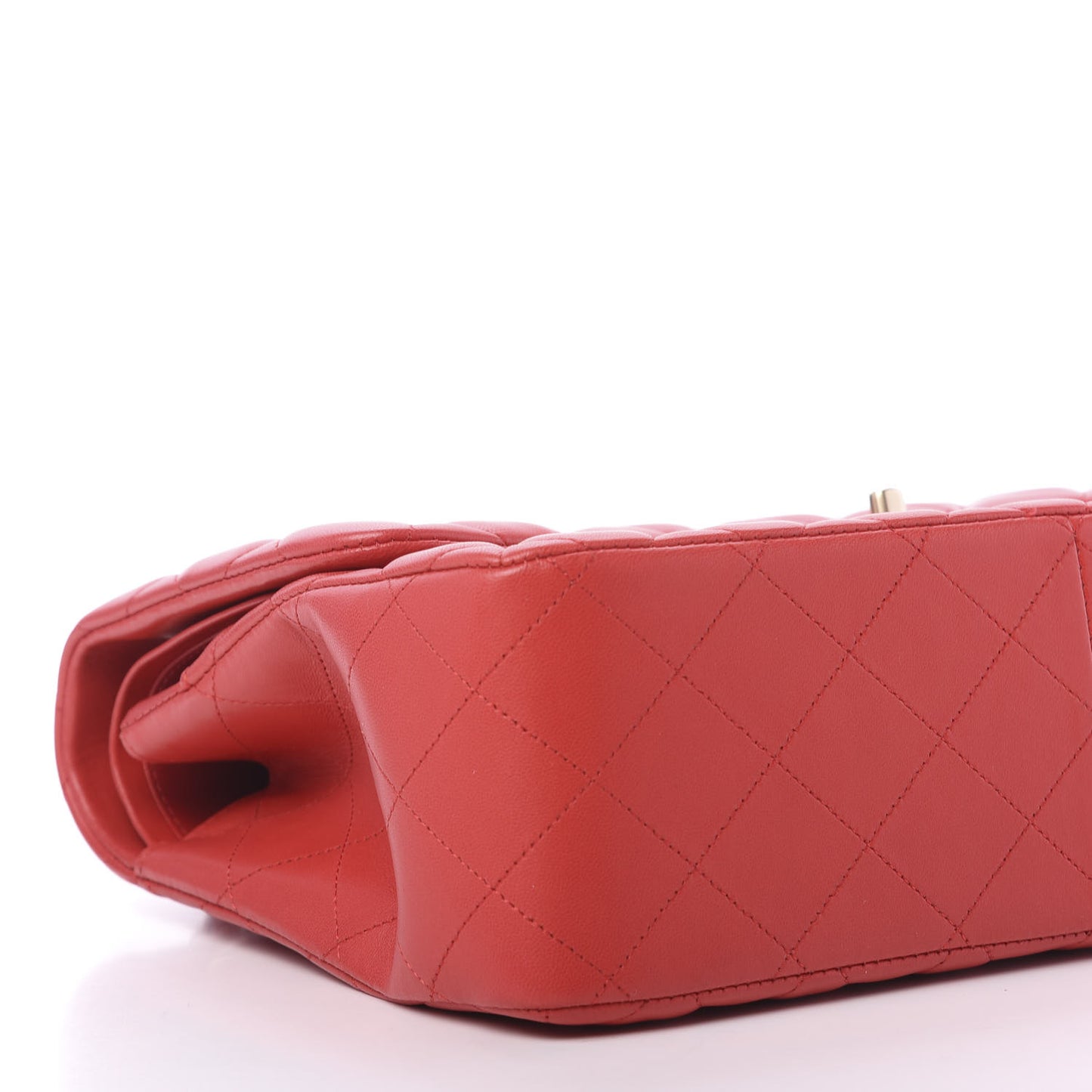 Lambskin Quilted Jumbo Double Flap Red