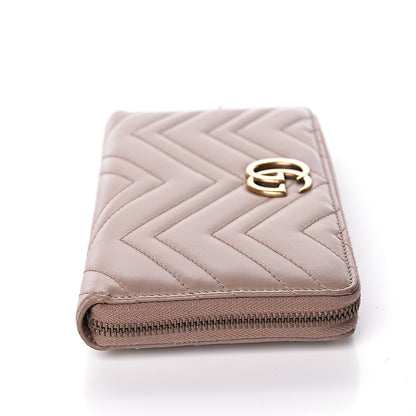 Gucci Calfskin Matelasse GG Marmont Zip Around Organizer Wallet Porcelain Rose 10 of 17