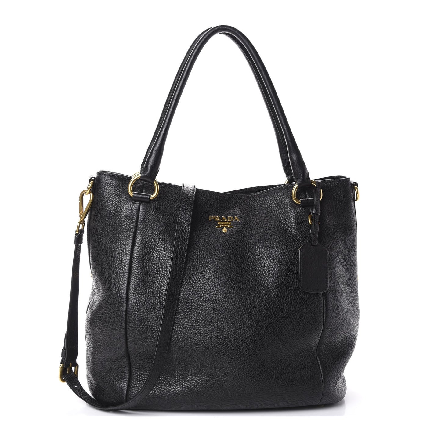 Vitello Daino Side Pocket Tote Black