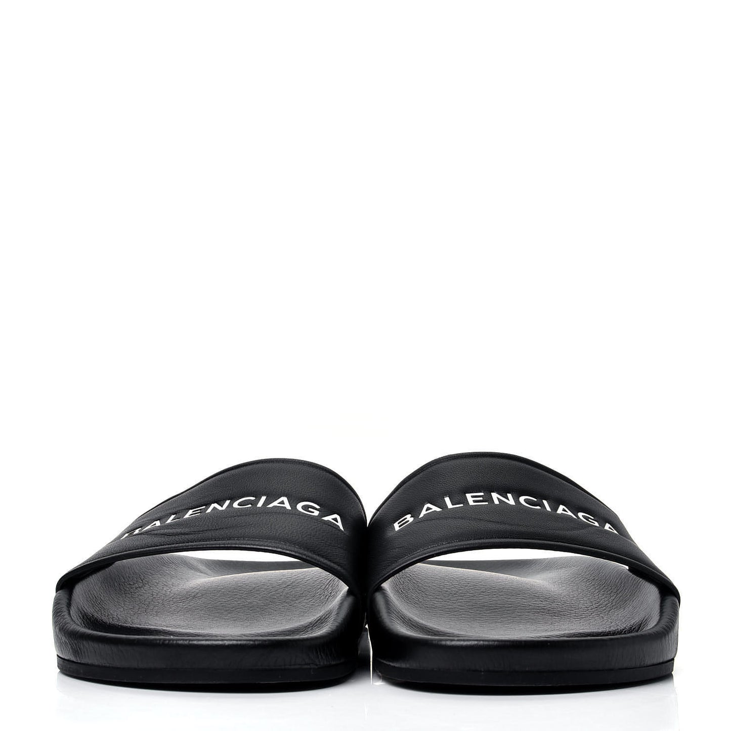 Nappa Logo Pool Slide Sandals 38 Black White