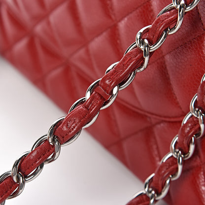 Chanel Caviar Quilted Jumbo Double Flap Red 9 of 12