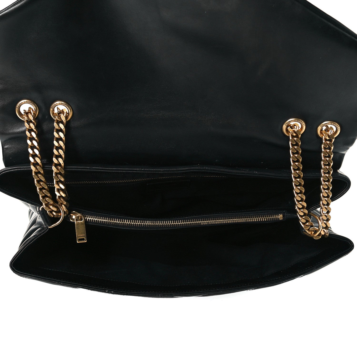 Saint Laurent Calfskin Y Quilted Monogram Large Loulou Chain Satchel Black 5 of 7