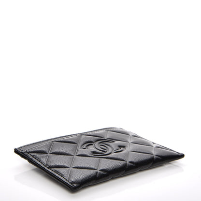 Chanel Goatskin Quilted Diamond CC Card Holder Black 4 of 8
