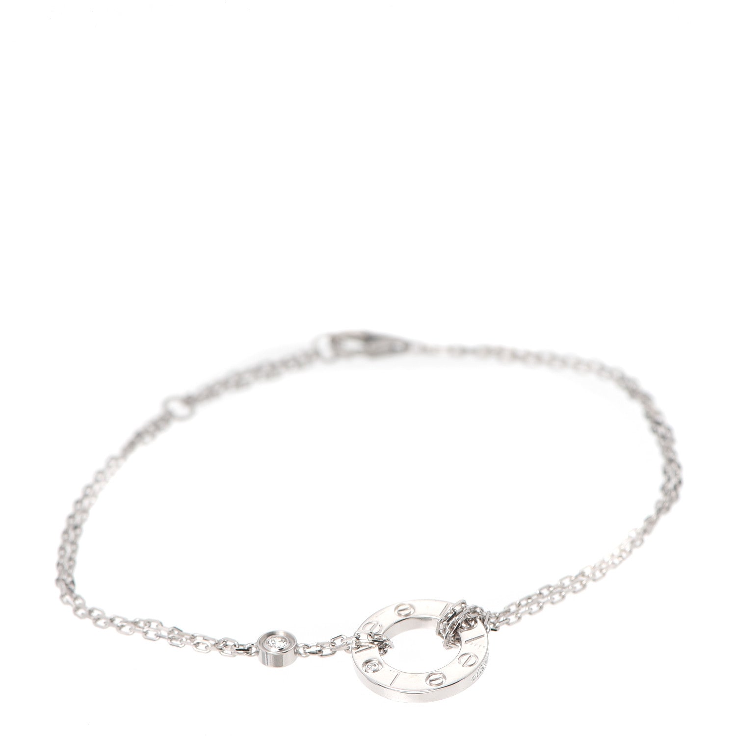 Cartier 18K White Gold Diamond LOVE Bracelet 1 of 6