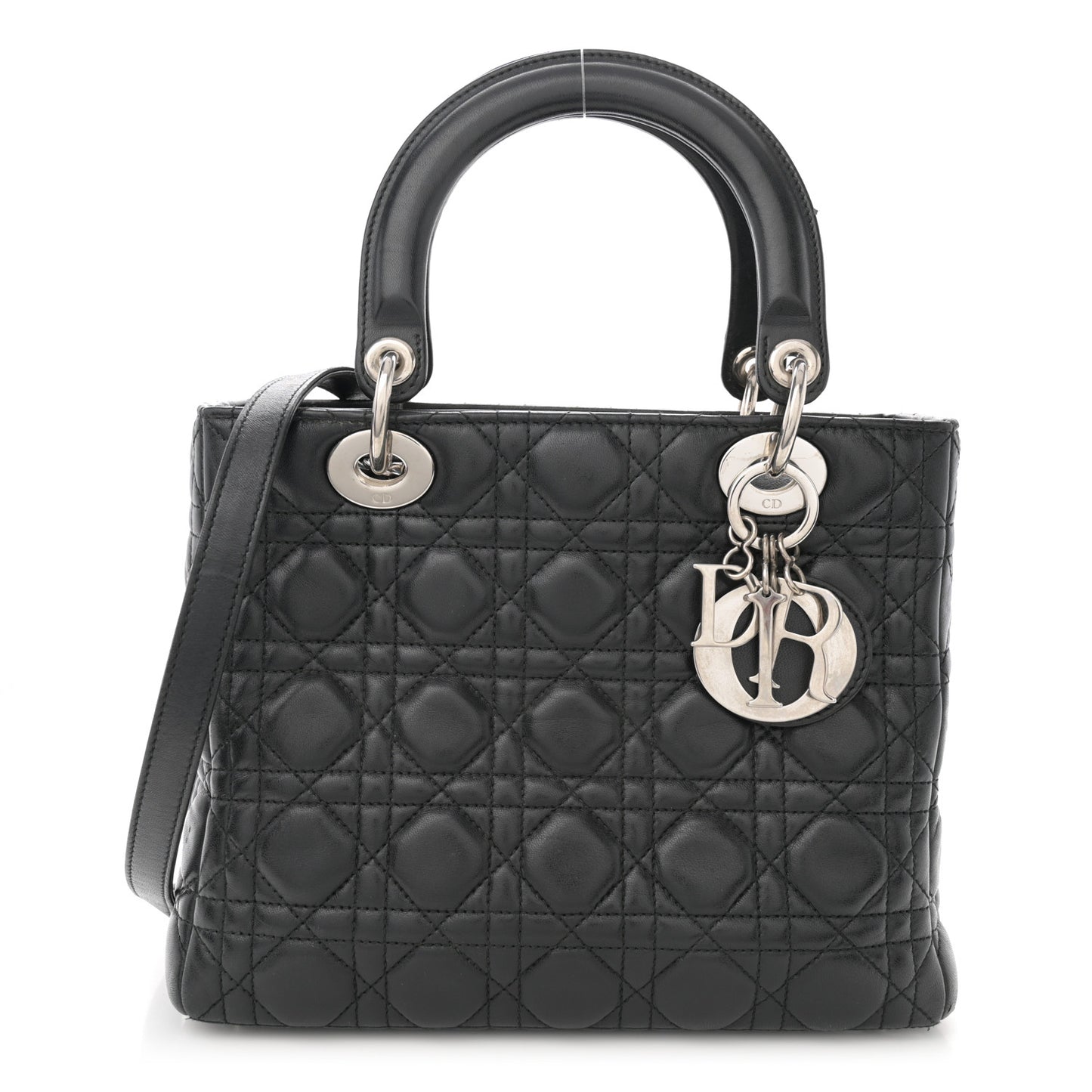 Lambskin Cannage Medium Lady Dior Black