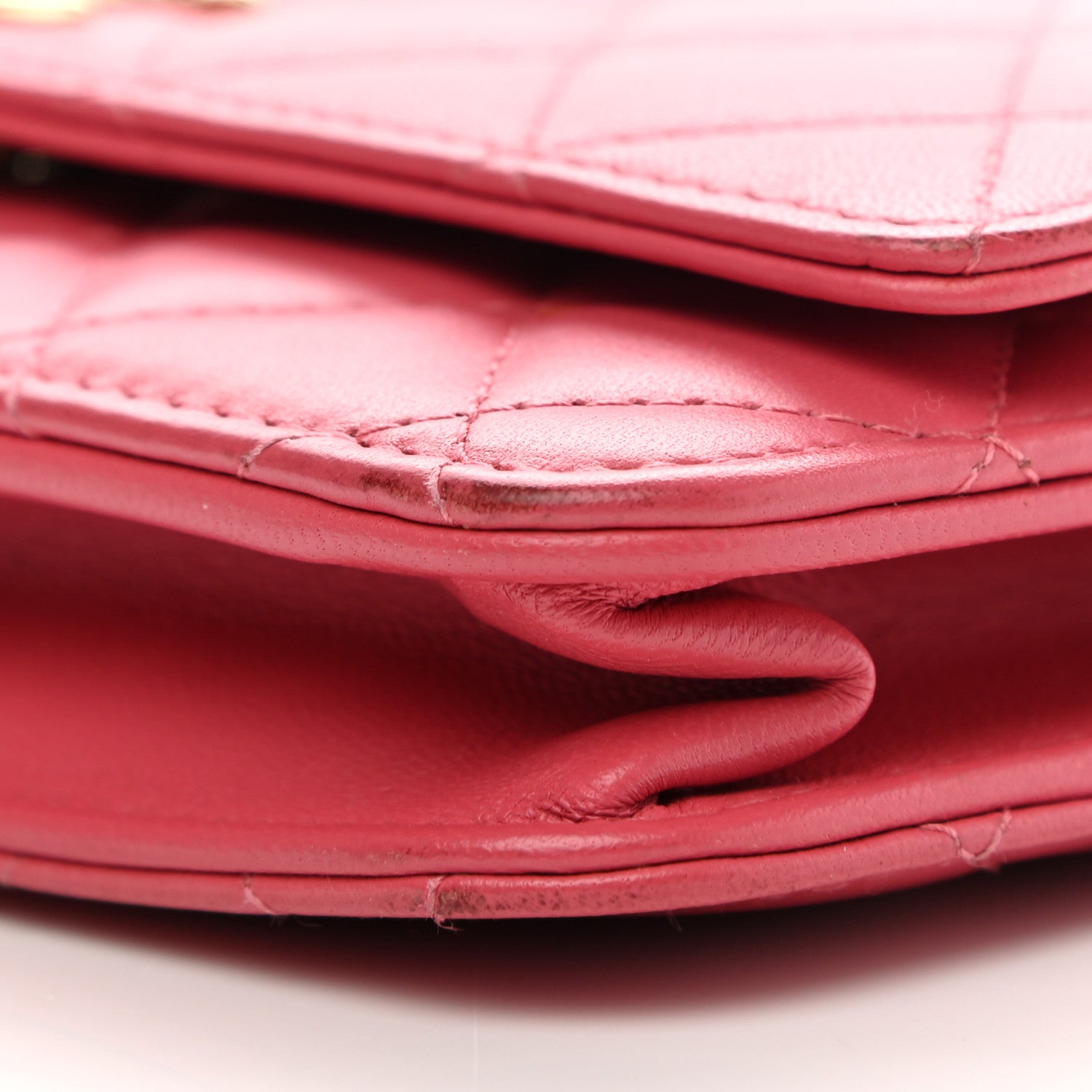 Chanel Lambskin Quilted Trendy CC Wallet On Chain WOC Bright Pink 10 of 10