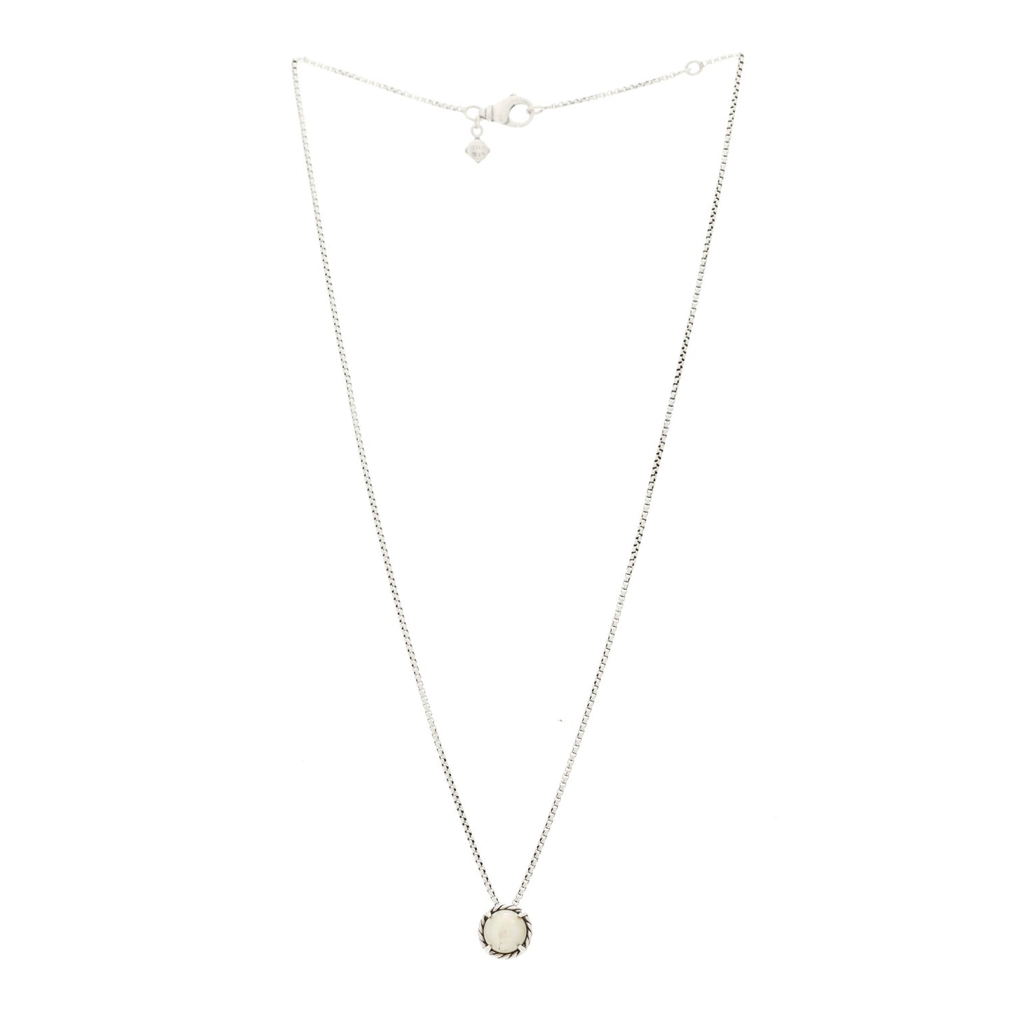 Sterling Silver Cultured Pearl 8mm Petite Chatelaine Pendant Necklace