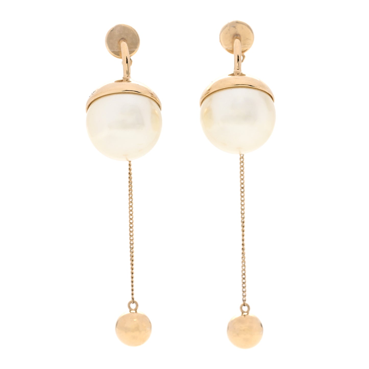 Pearl Mise En Dior Tribal Drop Earrings Gold