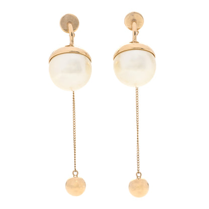Christian Dior Pearl Mise En Dior Tribal Drop Earrings Gold 1 of 4