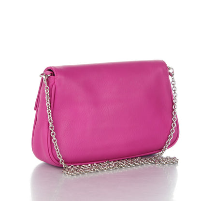Fendi Vitello Flamingo Enamel Fendista Pouchette Crossbody Magenta 3 of 7