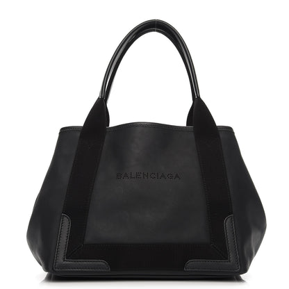 Balenciaga Matte Veau Lisse Perforated S Navy Cabas Black 1 of 11