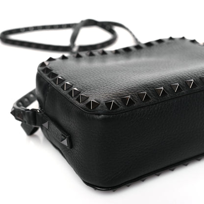 Valentino Garavani Pebbled Calfskin Rockstud Camera Crossbody Bag Black 7 of 8