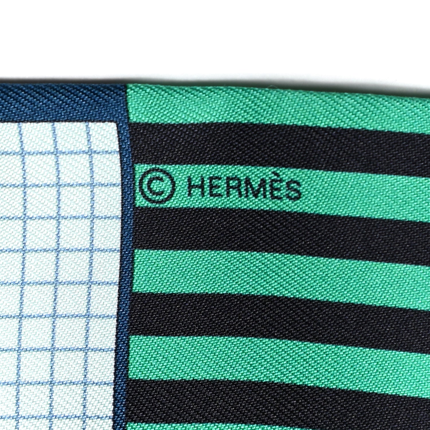 Hermes Silk Couvertures Nouvelles Twilly White Vert Orange 3 of 5