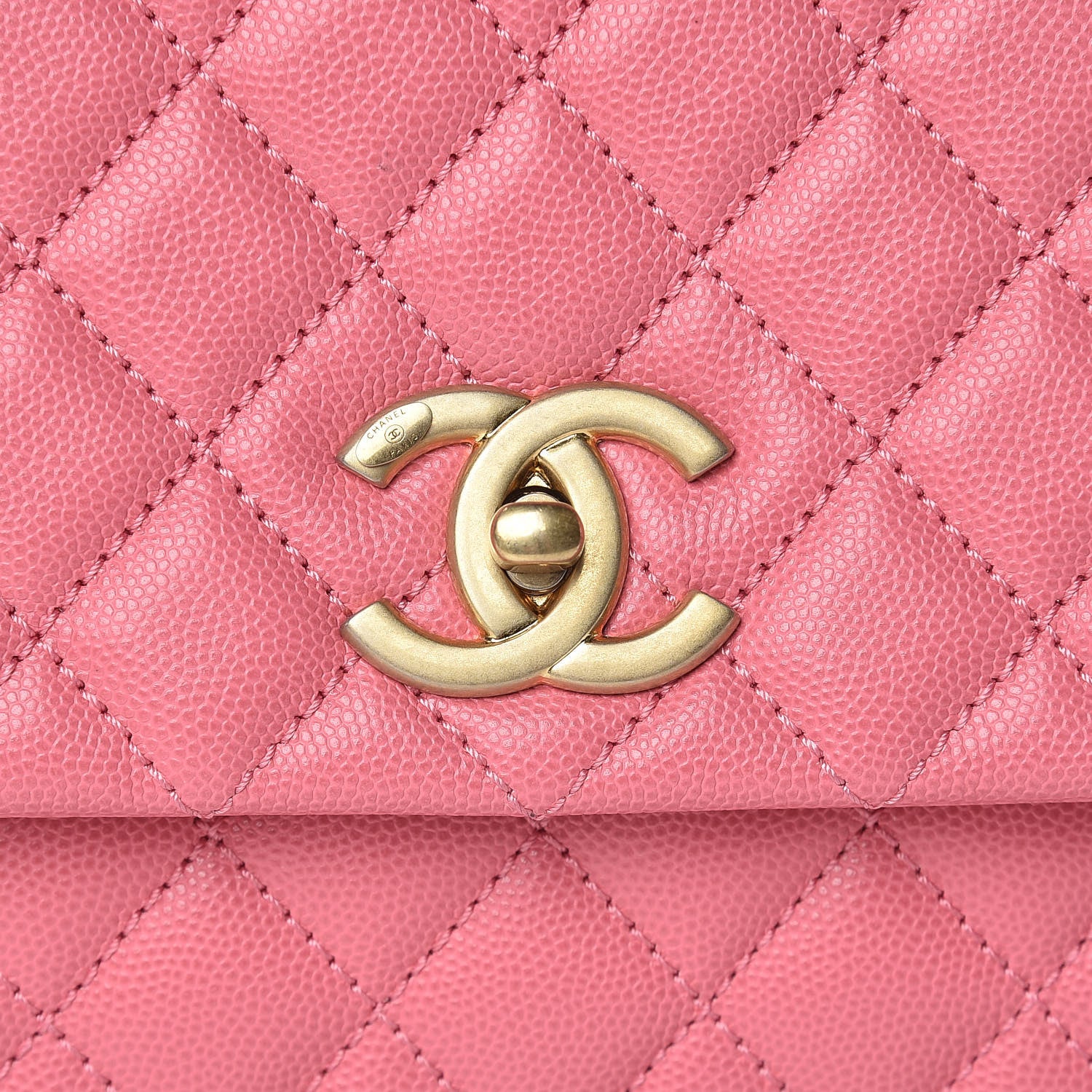 Chanel Caviar Lizard Embossed Quilted Small Coco Handle Flap Pink 8 of 14