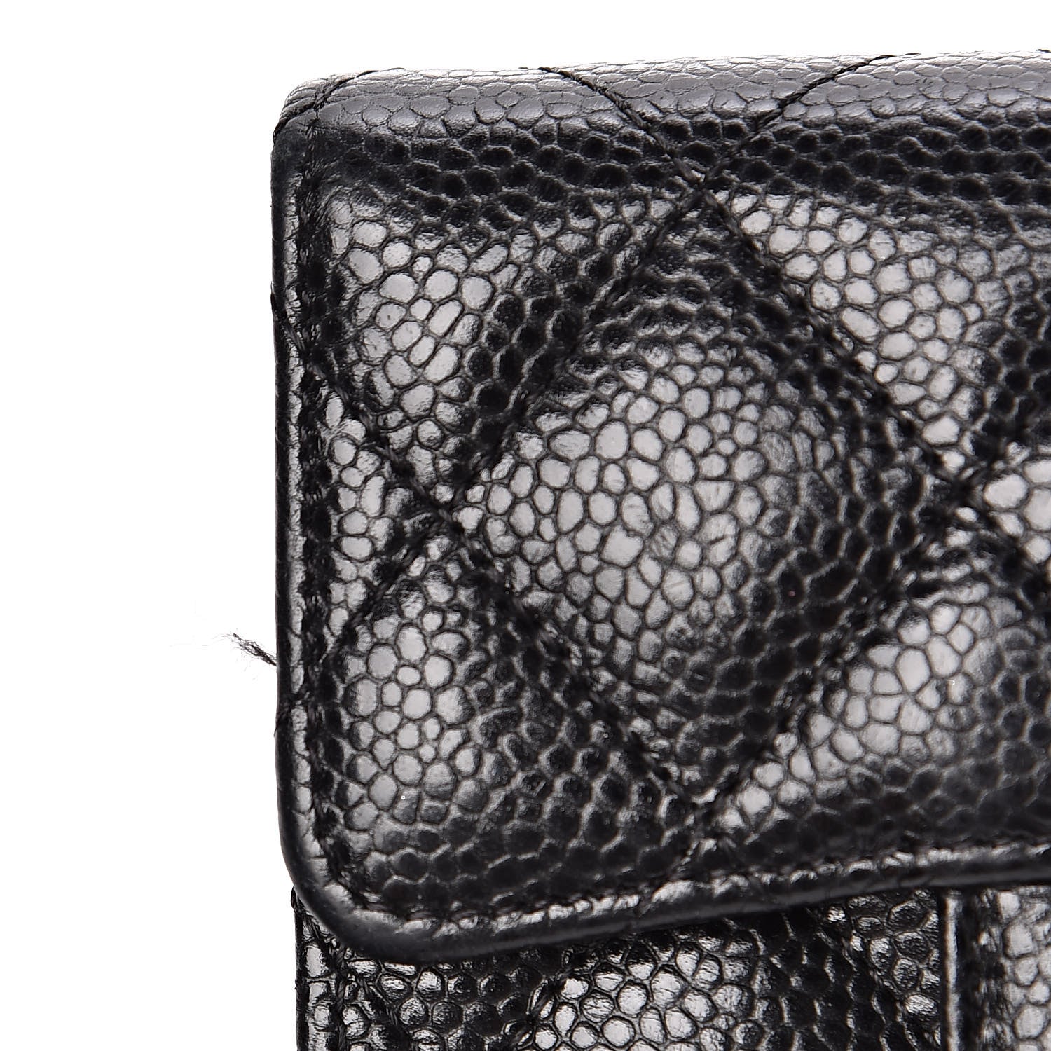 Chanel Caviar Quilted Compact Flap Wallet Black 9 of 10