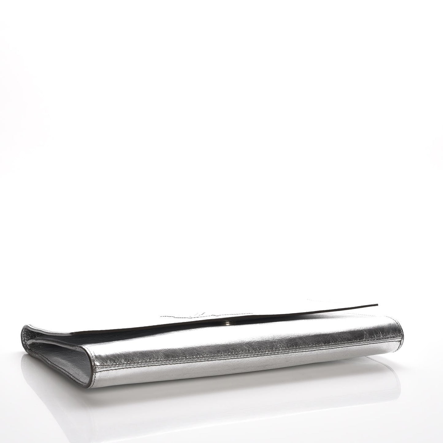 Metallic Calfskin Monogram Large Belle De Jour Clutch Silver