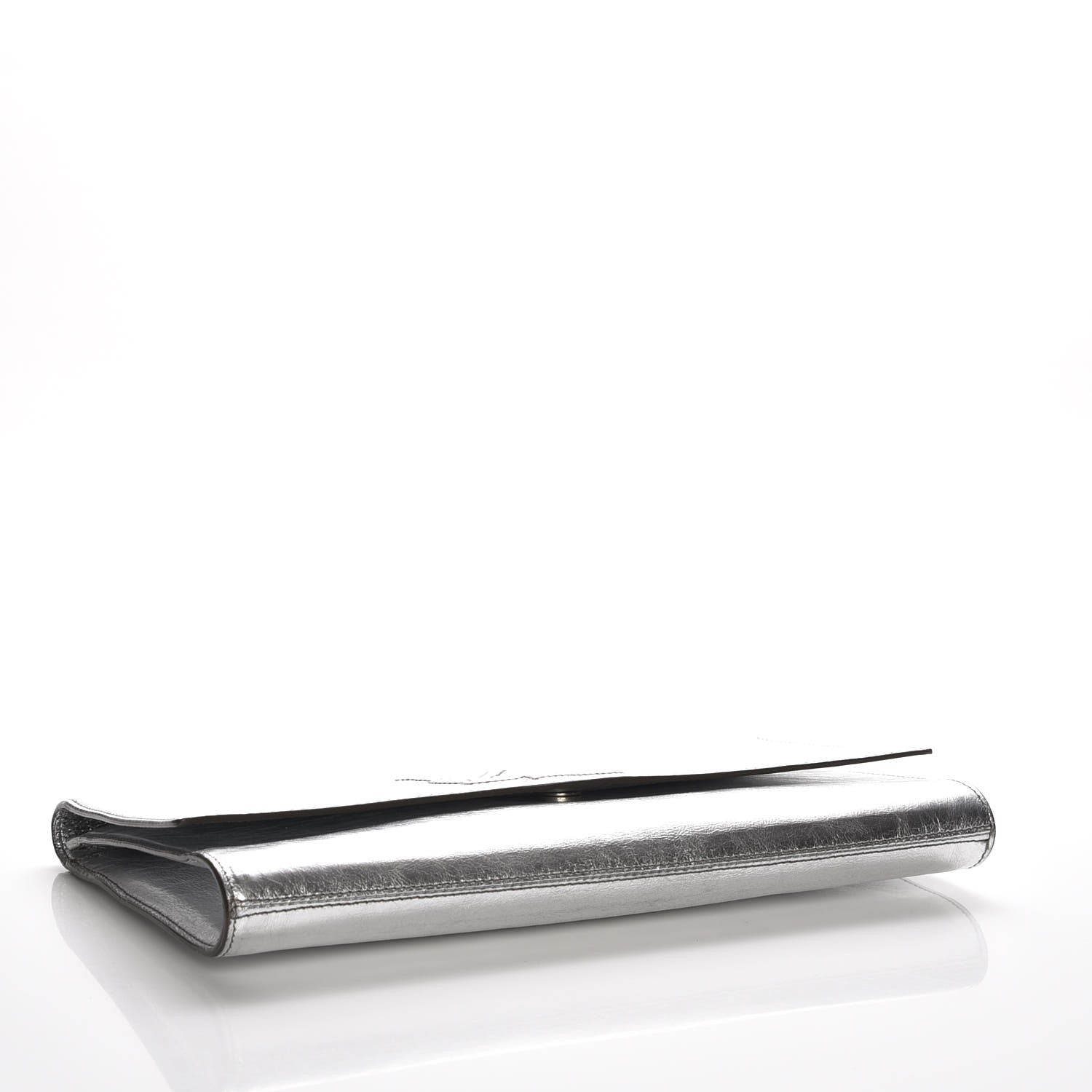 Saint Laurent Metallic Calfskin Monogram Large Belle De Jour Clutch Silver 4 of 10