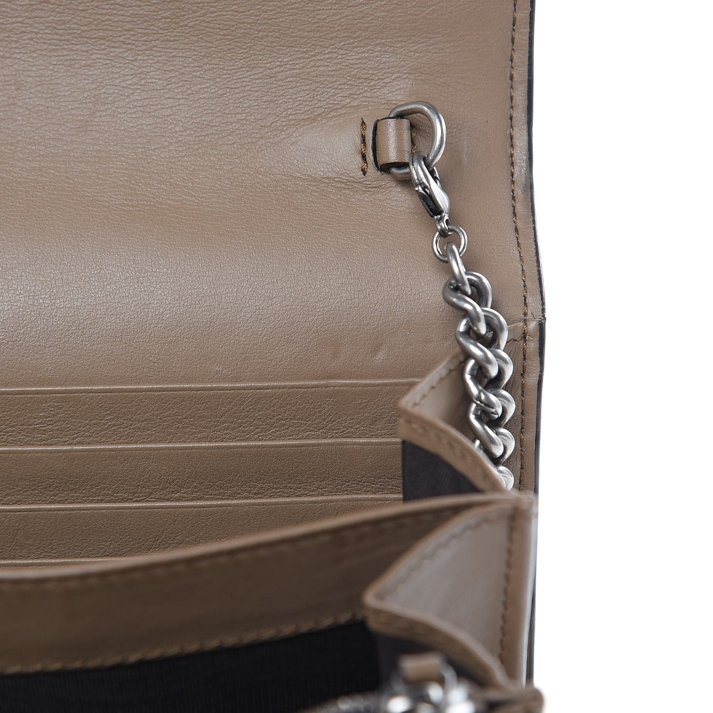 GG Supreme Monogram Mini Dionysus Chain Wallet Beige Taupe