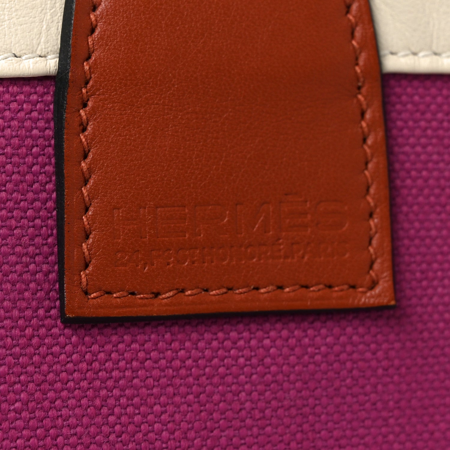 Hermes Military Toile Canvas Swift Steeple 25 Bag Rose Pourpre Cuivre Nata 6 of 10