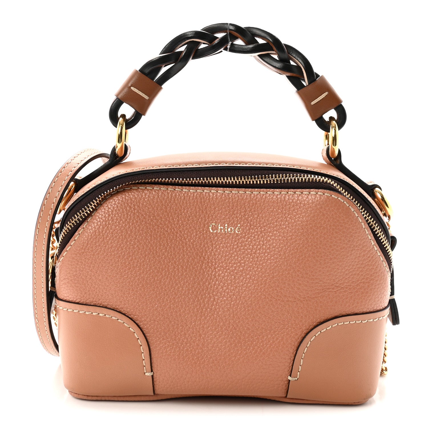 Chloe Calfskin Mini Daria Chain Bag Peach Bloom 1 of 8