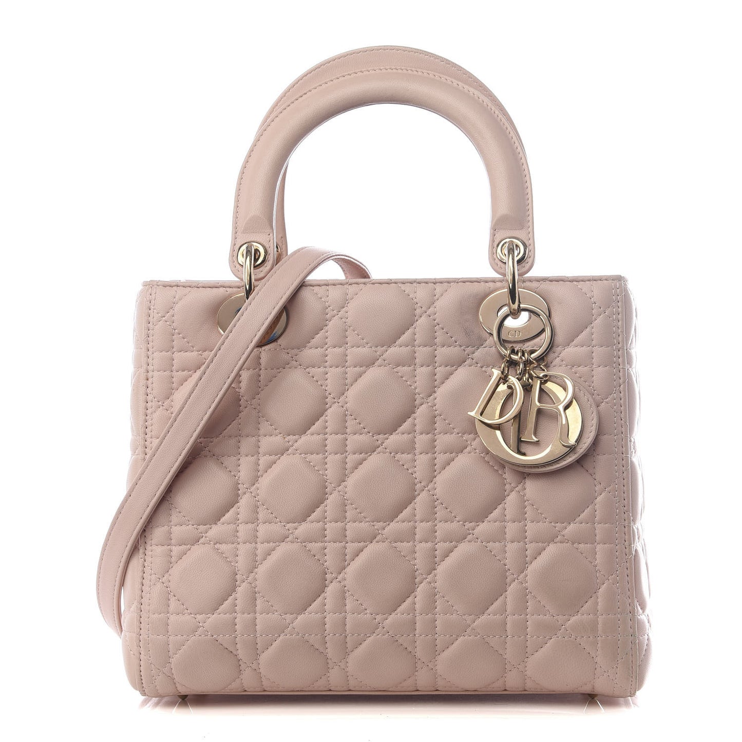 Lambskin Cannage Medium Lady Dior Light Pink